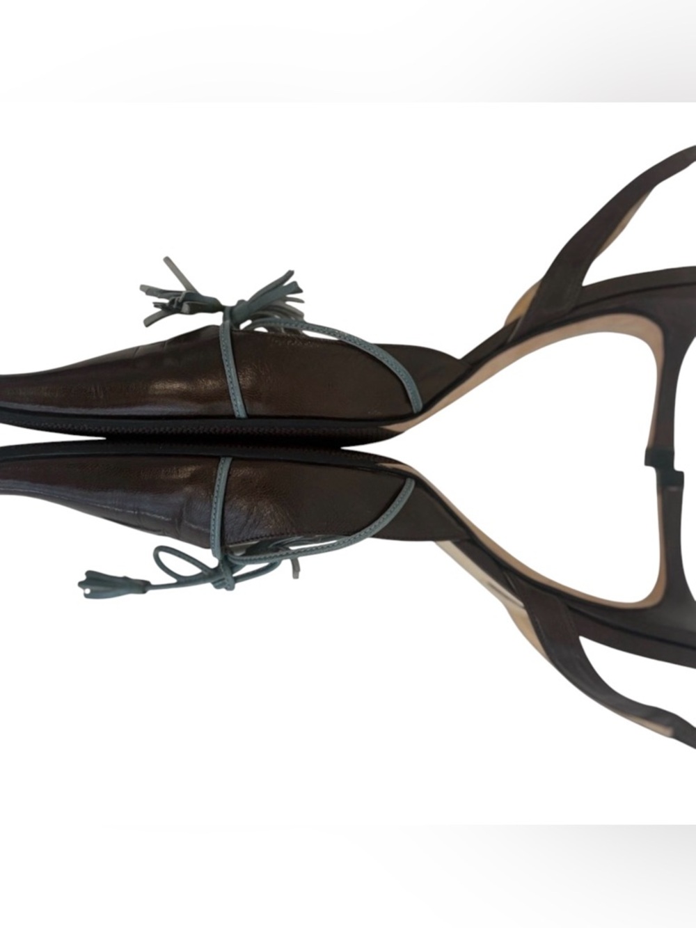 Jimmy Choo x Anya Hindmarch Rare Vintage Slingback heel Chocolate Leather EU 40 - Picture 6 of 9